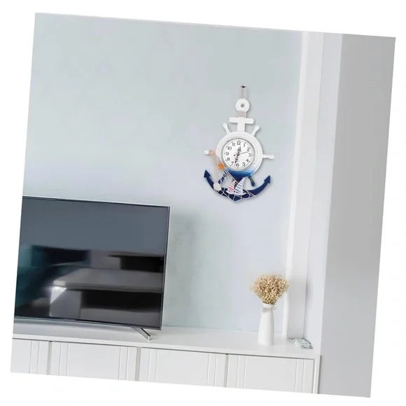 NWOT Nautical Blue and White Anchor Wall Clock - Picture 7 of 10